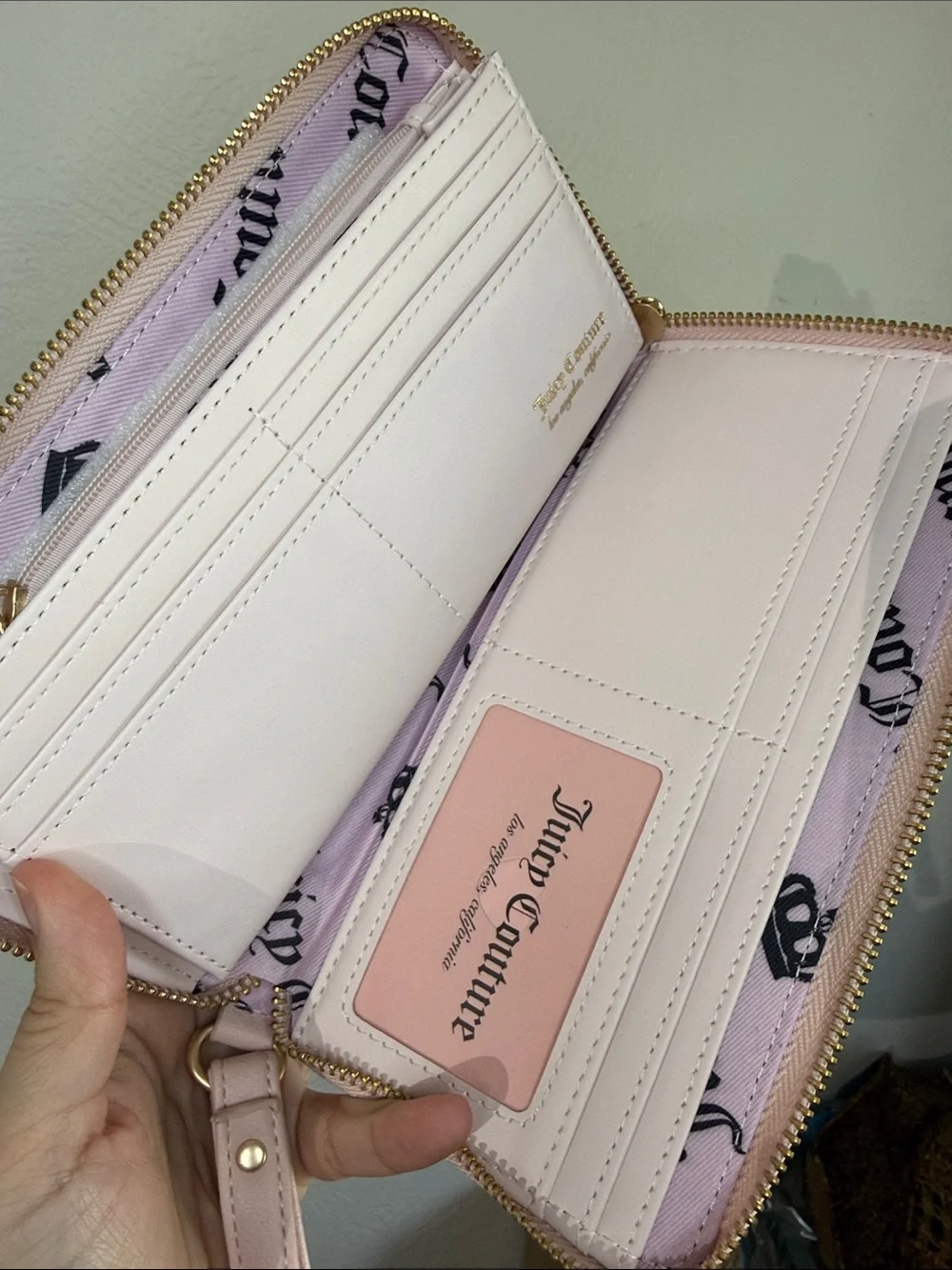 Juicy Couture Brown Pink Velour Scottie Dog Wristlet Wallet NWOT